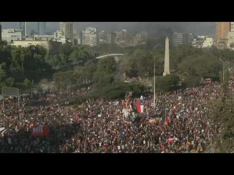 Thousands gather at Chile's Italy Square for anti-govt protest