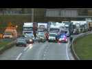 French truck drivers partially block Belgian border over diesel fuel cost