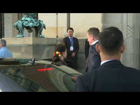 Aung San Suu Kyi arrives at International Court of Justice to defend Myanmar in Rohingya genocide case