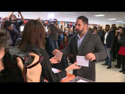 Spain's Vox party leader Santiago Abascal votes
