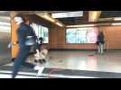 Hong Kong protesters throw bricks inside metro station