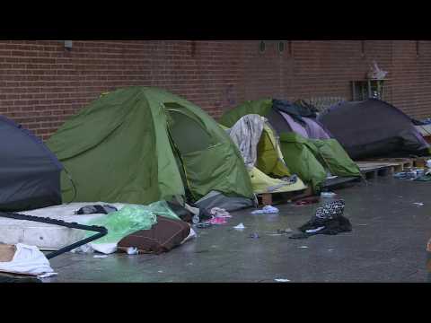 A makeshift migrant camp north of Paris has been evacuated