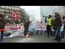 Protesters march in Paris against pension reform