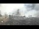 Firefighters tackle huge blaze at warehouse in Delhi