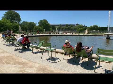Visitors return to the Tuileries as the iconic Paris garden reopens