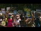 Black Lives Matter protesters demonstrate in Berlin