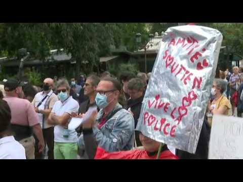Rally in support of the police force outside headquarters in Paris