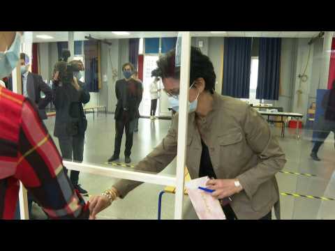 Paris mayoral candidate Rachida Dati votes in local elections
