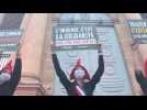 Costumed protesters rally against bioethics bill in Paris