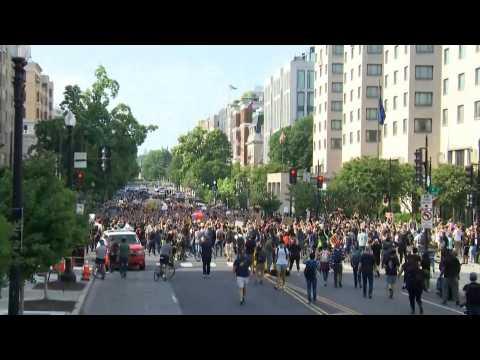 Thousands of protesters march on the streets in Washington DC