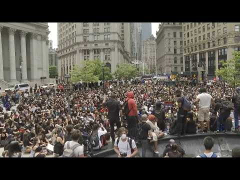 Peaceful Black Lives Matter rally in Foley Square over death of George Floyd
