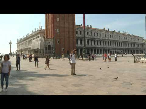 Scene at Venice's St Mark's Square as Italy reopens to tourists from Europe