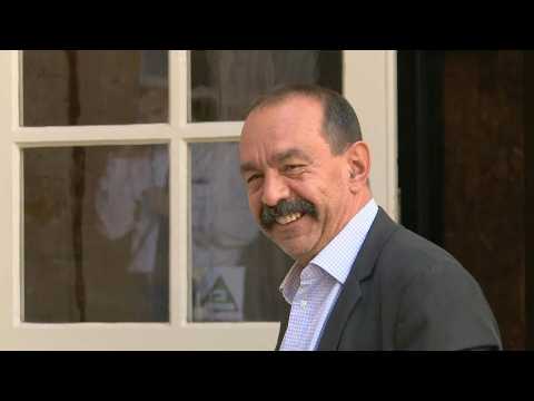CGT leader Martinez arrives in Matignon for meeting with French PM Castex