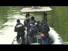 Paris river brigade patrols the canal Saint-Martin to prevent large gatherings