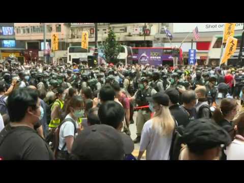 Hundreds at Hong Kong protest after China security law plan