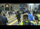 Hong Kong police fire pepper ball rounds at protesters