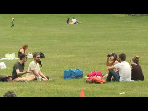 New Yorkers enjoy Memorial Day in Central Park while social distancing