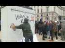 London: Man disrupts Black Lives Matter demo, kicks away protest signs at Churchill statue