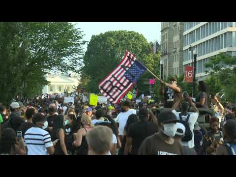 Protesters gather in front of White House