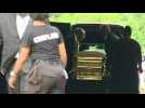 George Floyd's coffin leaves the ceremony venue