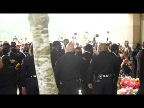 Hearse carrying body of George Floyd arrives at Houston church for funeral