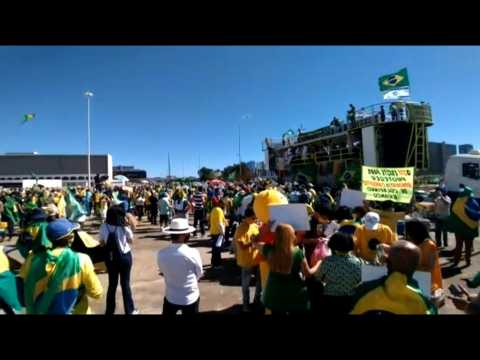 Supporters of Brazil's Bolsonaro gather to counter pro-democracy rally