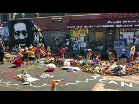 Images of George Floyd memorial site one month after his death