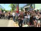 Demonstration in Paris against job cuts at BFMTV and RMC