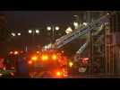 LA blaze: Firefighters at cordoned off building