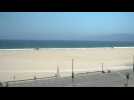 Closed beach and empty streets in Santa Monica on July 4th