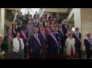 Ex-French PM Philippe poses for photo with Le Havre officials