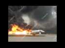 Passenger plane on fire at Moscow airport