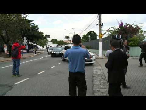 Car carrying ex-Brazil president Temer arrives at police station