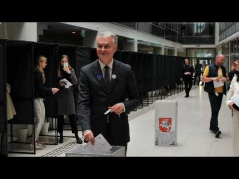 Early voters cast ballots in Lithuania's presidential election