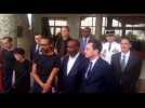 Freed French hostage pays homage to soldiers killed in action