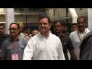 India's Congress party leader Gandhi votes in general election