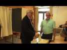 JEAN-CLAUDE JUNCKER AND ANTONIO TAJANI VOTE IN EU ELECTIONS