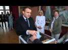 French president Macron casts European elections vote