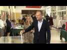 EU council chief Donald Tusk votes in European elections