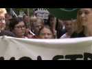 Climate activist Greta Thunberg leads rally in Sweden