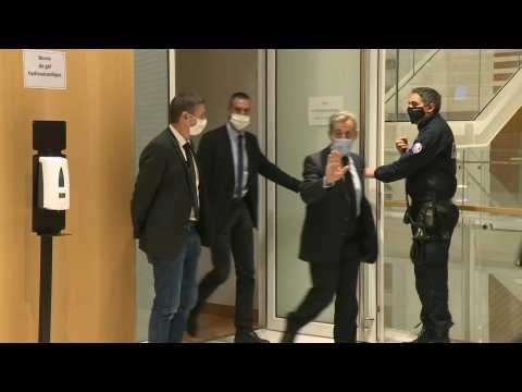 Former French president Nicolas Sarkozy leaves court after prosecution requests jail term for corruption