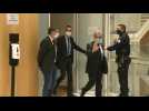 Former French president Nicolas Sarkozy leaves court after prosecution requests jail term for corruption