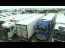 Freight lorries parked in and around Dover as port is closed