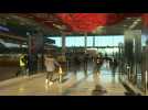 Travelers at Berlin airport after Germany bans UK air travel