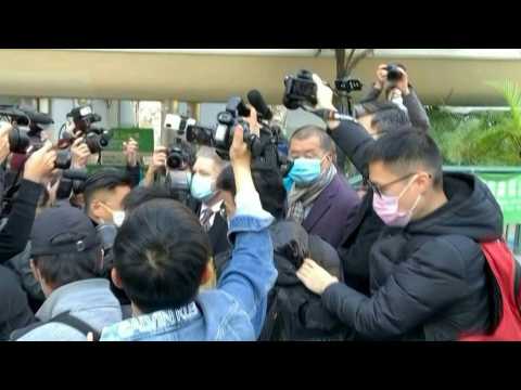 Hong Kong media tycoon Jimmy Lai arrives at court to face appeal against bail