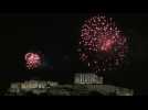 Fireworks above the Acropolis in Athens
