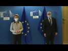 French FM Jean-Yves le Drian arrives at European Commission