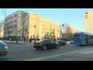 Images of the Moscow court where the criminal case hearing against Alexei Navalny is taking place