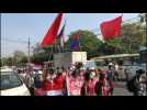 Around a thousand march against Myanmar's military in Yangon