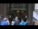 Hong Kong: Scene outside law firm where US solicitor among those arrested on security charge